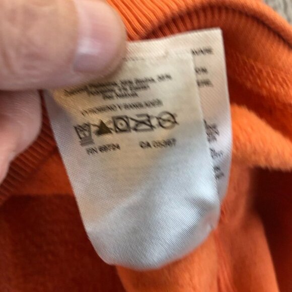 Columbia Womens Sweatshirt Medium Orange Long Sleeve Crew Neck Pullover Casual - Picture 12 of 14